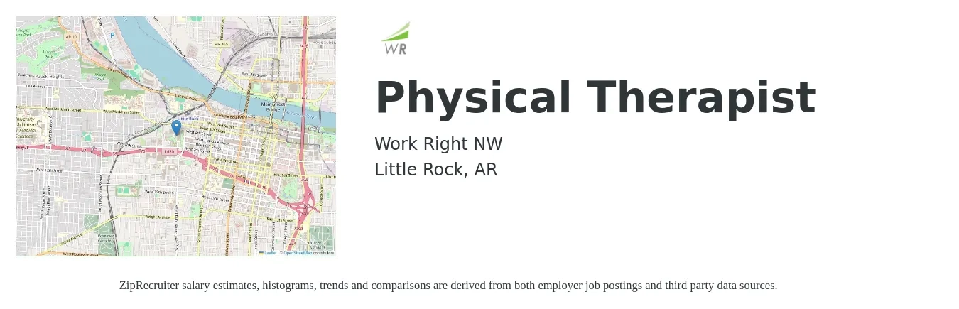 Work Right NW job posting for a Physical Therapist in Little Rock, AR with a salary of $57 Hourly with a map of Little Rock location.