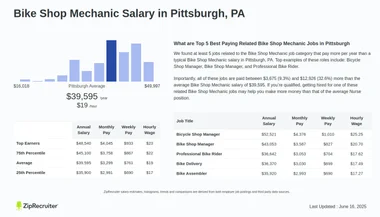 Bike shop mechanic salary deals