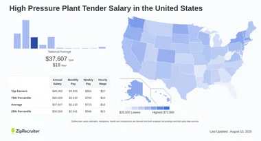 High Pressure Plant Tender Salary: Hourly Rate (USA)