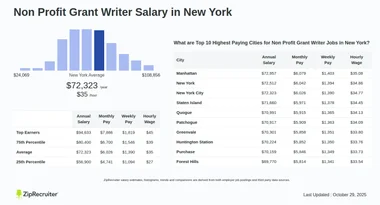 Salary: Non Profit Grant Writer in New York (Jan, 2025)