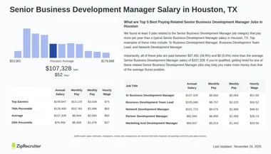 Salary: Senior Business Development Manager in Houston, TX