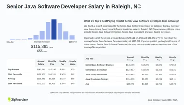 Senior Java Software Developer Salary Raleigh, NC